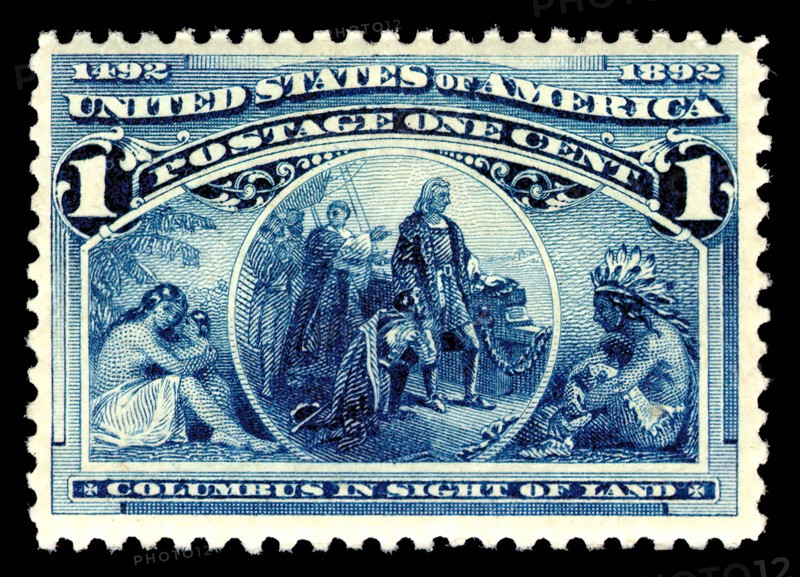 1c Columbus in Sight of Land single, 1893. Creator: American Bank Note Company.