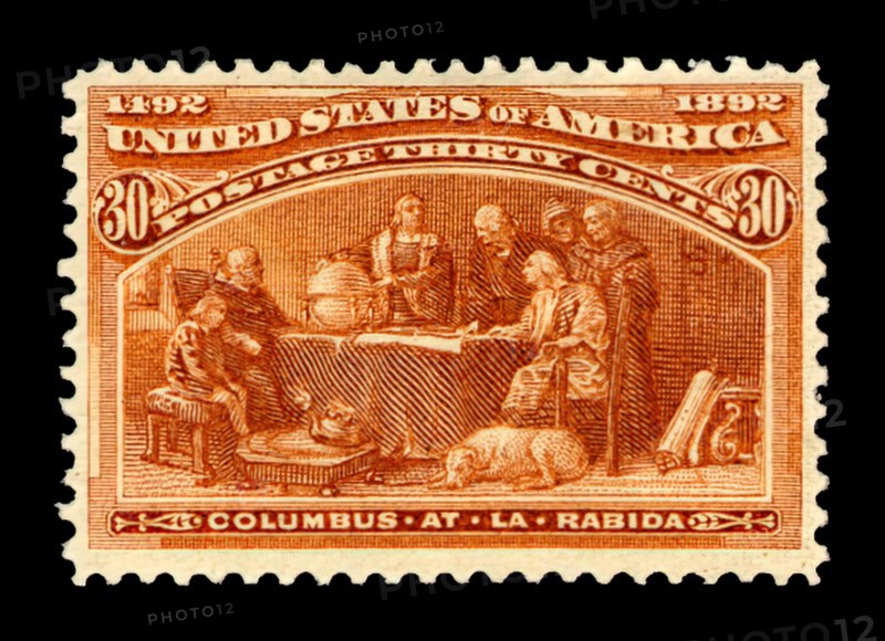 30c Columbus at La Rabida single, 1893. Creator: American Bank Note Company.
