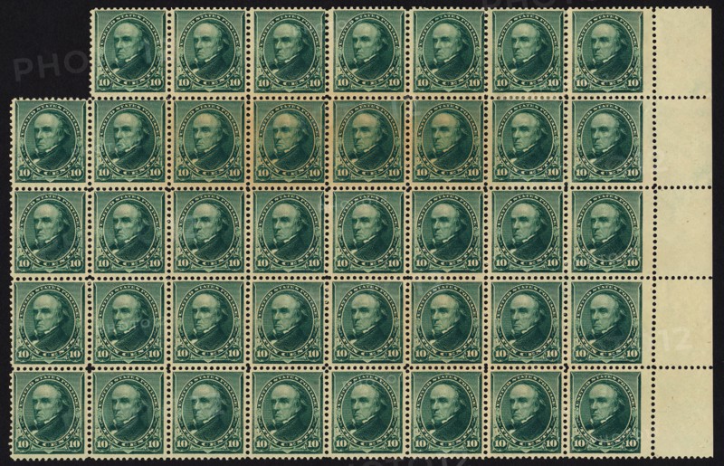 10c Daniel Webster block of thirty-nine, February 22, 1890. Creator: American Bank Note Company.