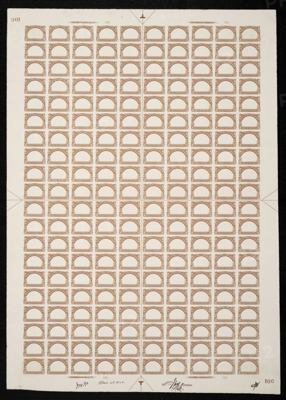 10c Pan-American Fast Ocean Navigation frame plate proof, 487. Creator: Bureau of Engraving and Printing.