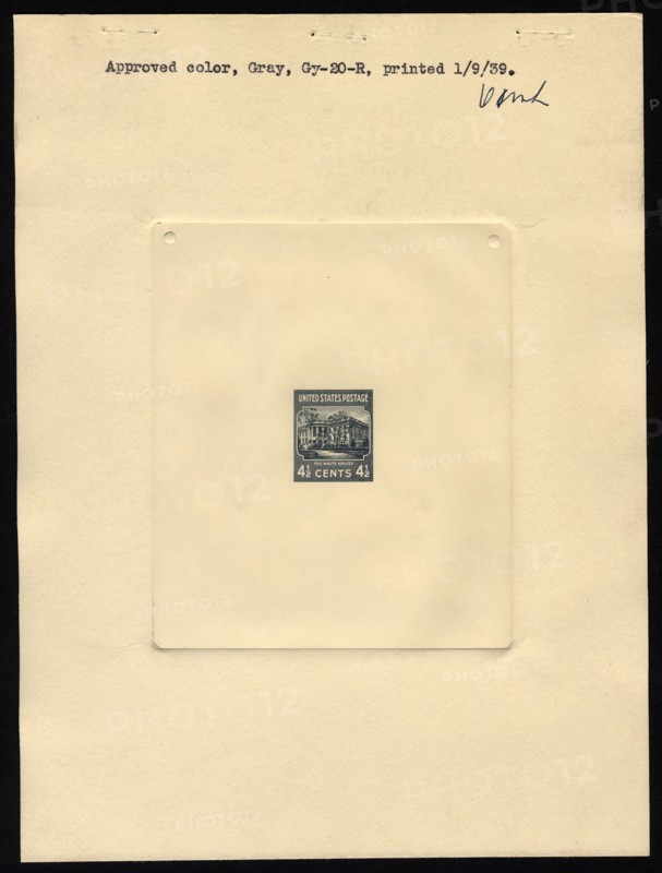 4 1/2c White House approved large die proof, 14072. Creator: Bureau of Engraving and Printing.