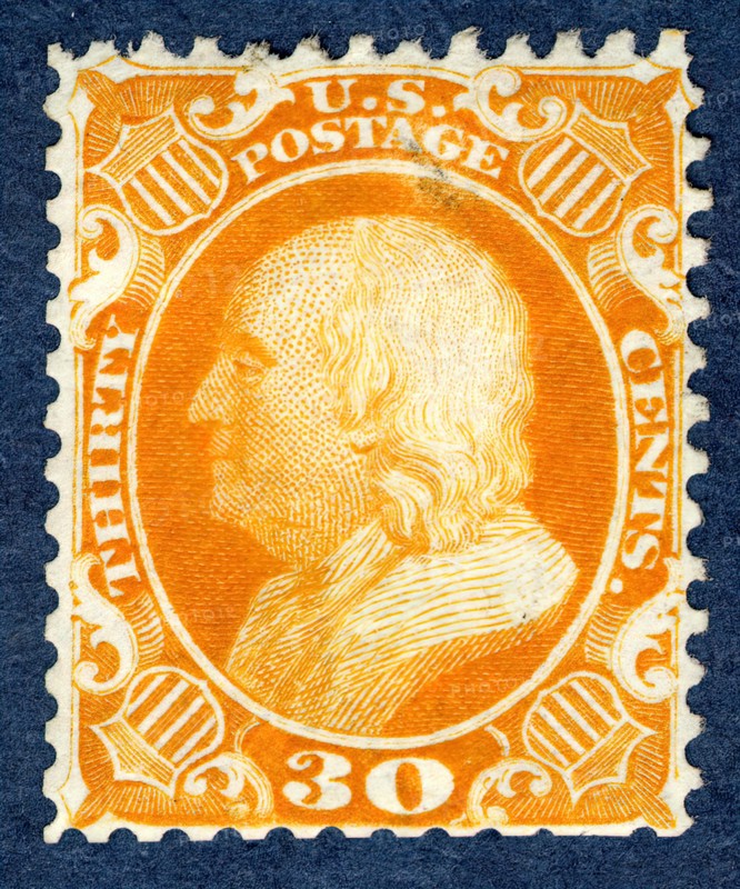 30c Franklin reprint single, 1875. Creator: Continental Bank Note Company.
