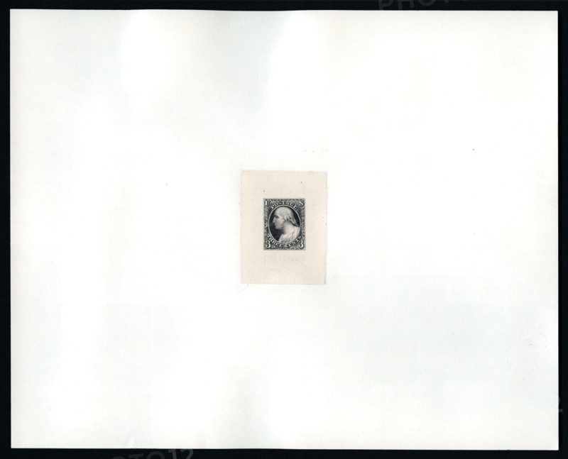 3c Washington essay large die proof, 1851. Creator: Michael Bean.