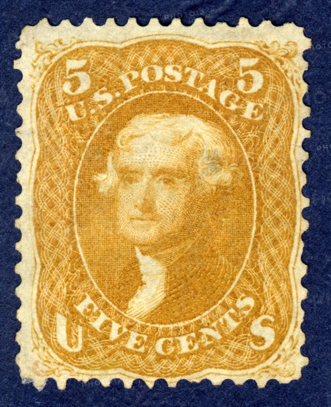 5c Jefferson single, 1861. Creator: National Bank Note Company.