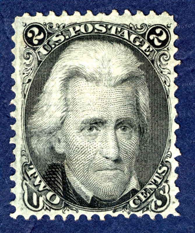 2c Andrew Jackson F Grill single, 1867. Creator: National Bank Note Company.