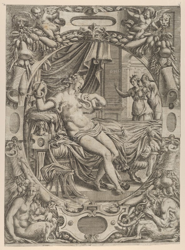 Cleopatra Bitten By an Asp, 1535-55. Creator: Jean Mignon.