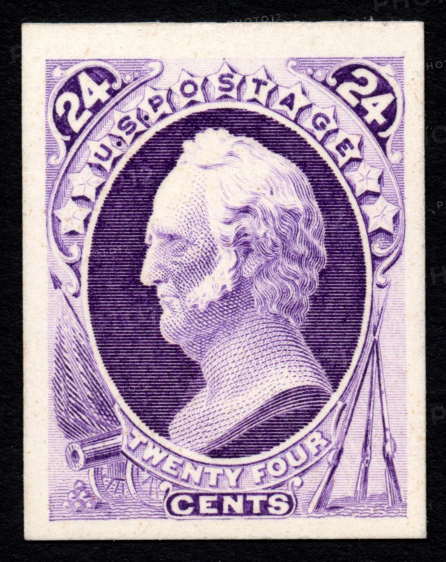 24c General Winfield Scott card plate proof, 1893. Creator: Unknown.