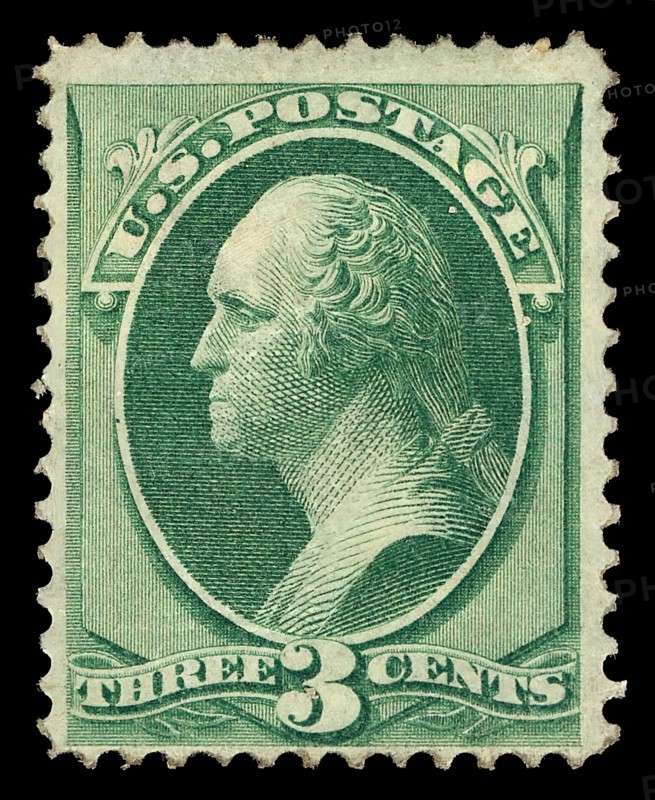 3c Washington grilled single, March 1870. Creator: Unknown.