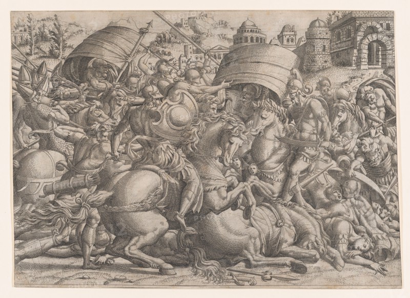 Battle Before Troy, 1535-55. Creator: Jean Mignon.