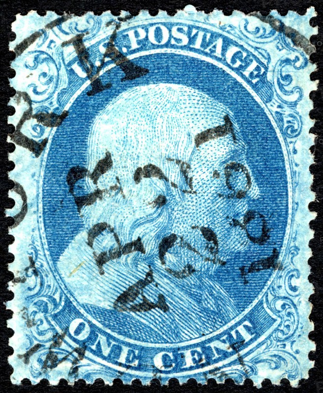 1c Franklin type I single, 1861. Creator: Unknown.