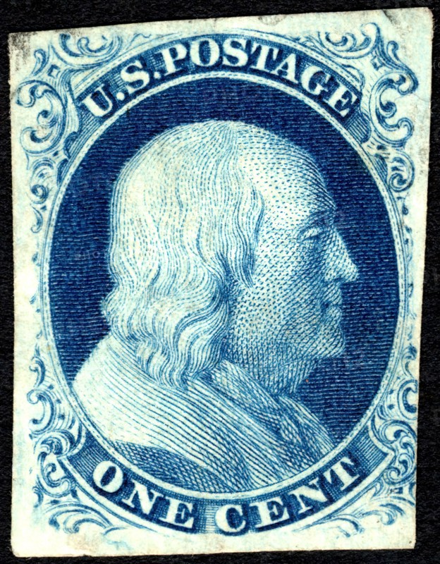 1c Franklin type III single, 1851. Creator: Unknown.