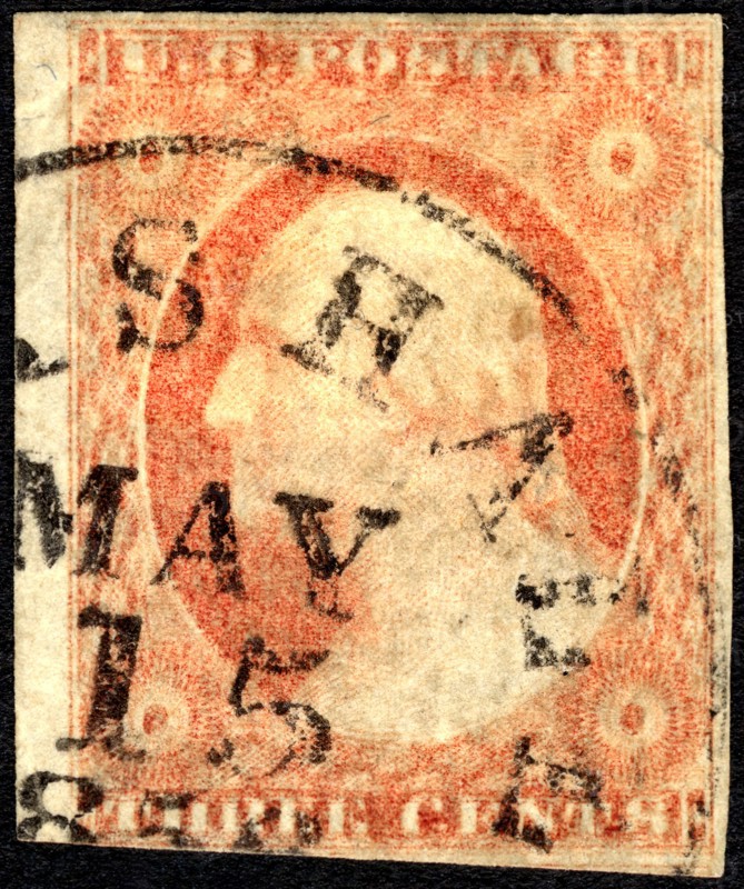 3c Washington double impression single, 1852-1857. Creator: Unknown.