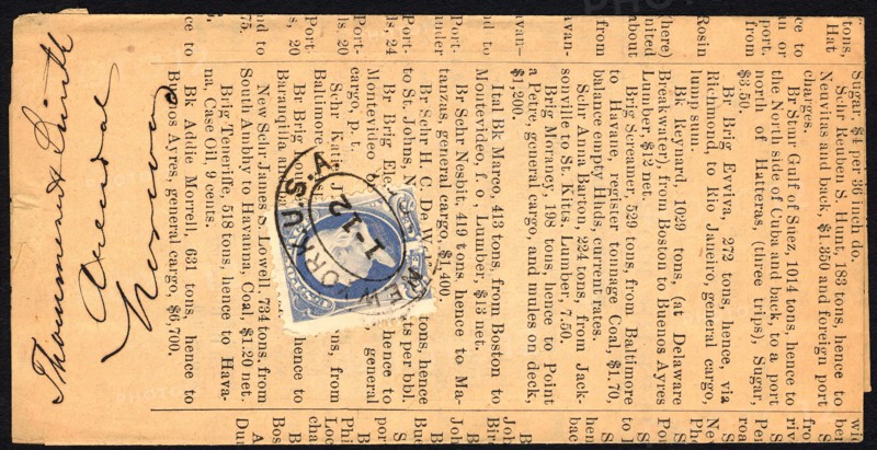 1c Franklin printed matter rate cover, January 12, 1884. Creator: Unknown.