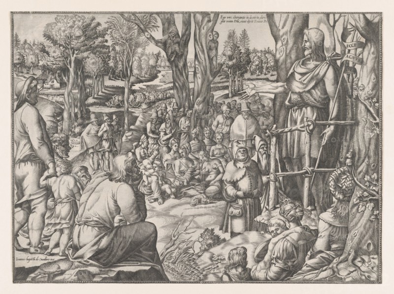 St. John Preaching in the Desert, 1535-55. Creator: Jean Mignon.