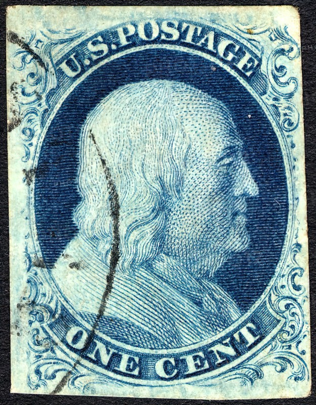 1c Franklin type IIIa single, 1851. Creator: Unknown.