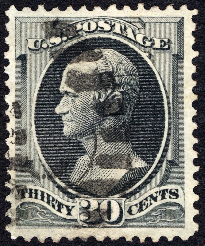 30c Alexander Hamilton single, 1870. Creator: Unknown.