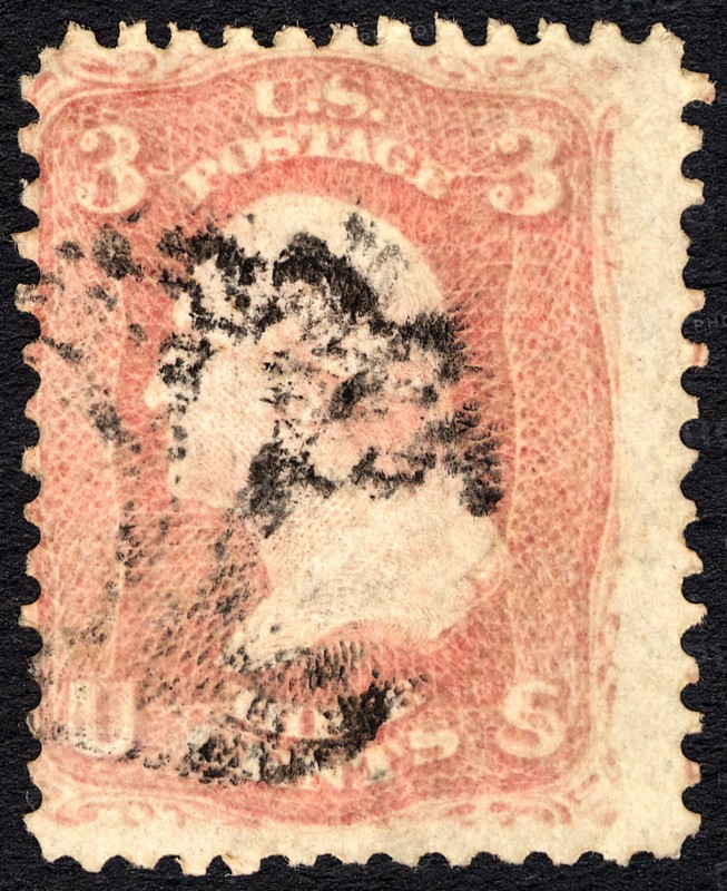 3c Washington with Thomaston, CT Charter Oak single, c. 1861. Creator: Unknown.