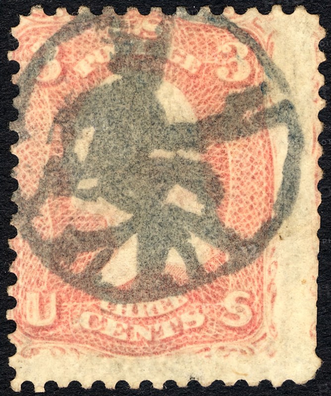 3c Washington with Brattleboro, VT devil & pitchfork single, c. 1861. Creator: Unknown.