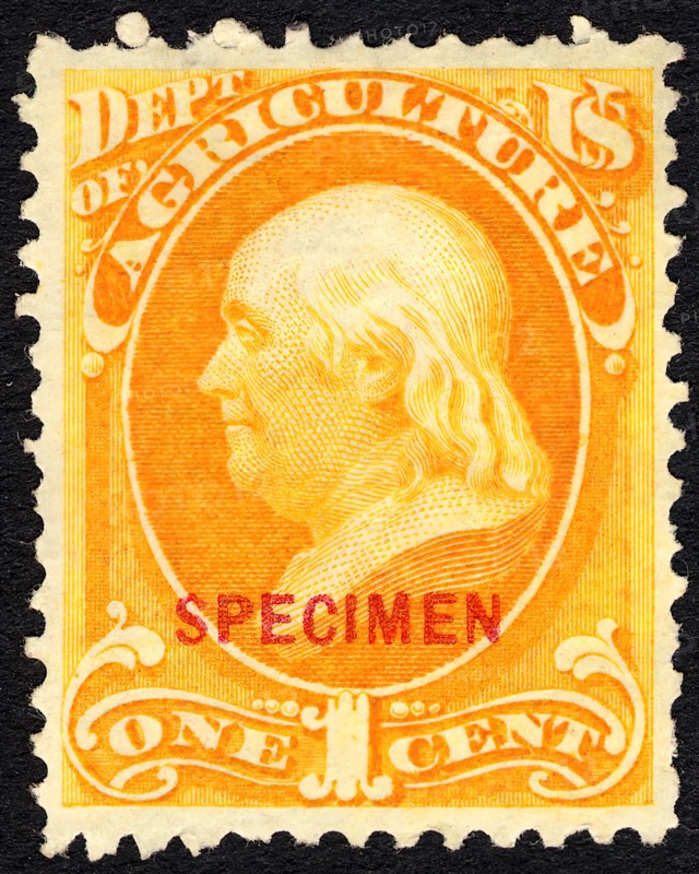 1c Franklin Agriculture Department special printing single, 1875. Creator: Unknown.