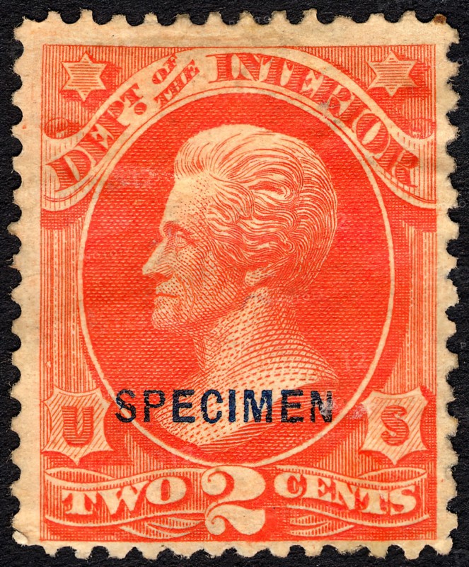 2c Andrew Jackson Interior Department special printing single, 1875. Creator: Unknown.