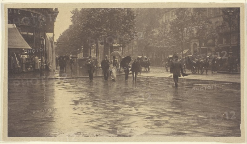 A Wet Day on the Boulevard, Paris, 1894. Creator: Alfred Stieglitz.