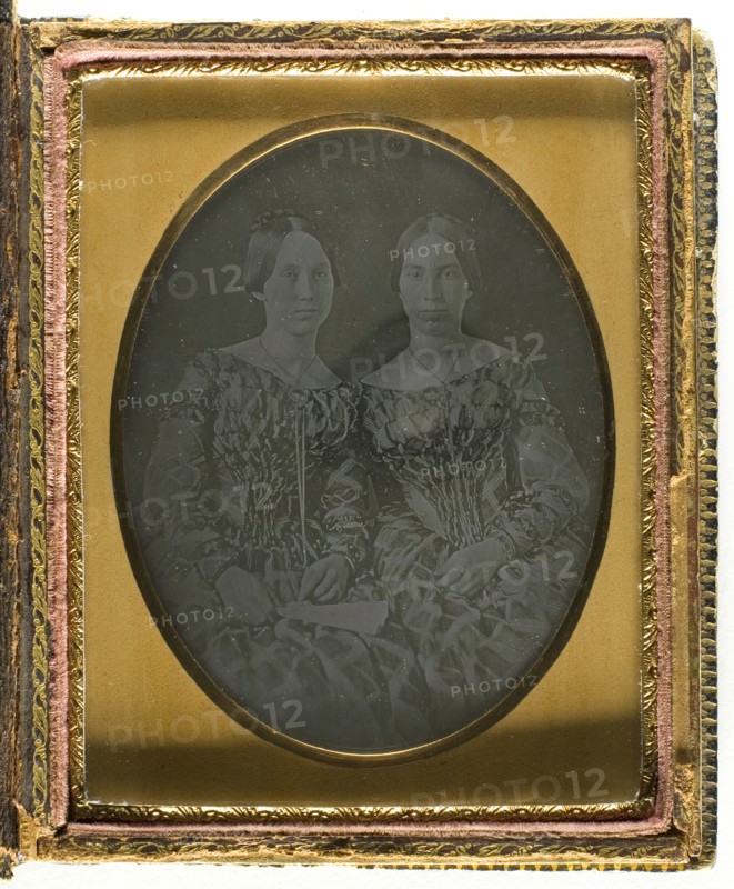 Untitled [portrait of two women in matching dresses], c. 1839/60.  Creator: Unknown.