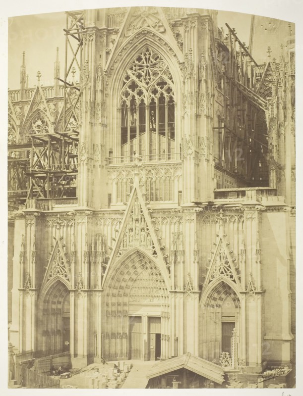Cologne Cathedral, South Transept, 1854, printed 1854. Creators: Bisson Frères, Louis-Auguste Bisson, Auguste-Rosalie Bisson.