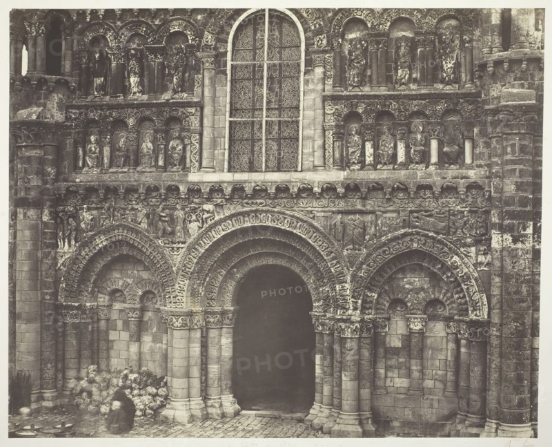 Notre Dame de Poitiers (Vienne), West Facade, 1854/55, printed 1858/63. Creators: Bisson Frères, Louis-Auguste Bisson, Auguste-Rosalie Bisson.
