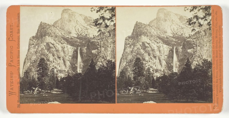 The Bridal Veil, 900 ft., Yosemite, 1861/76. Creator: Carleton Emmons Watkins.