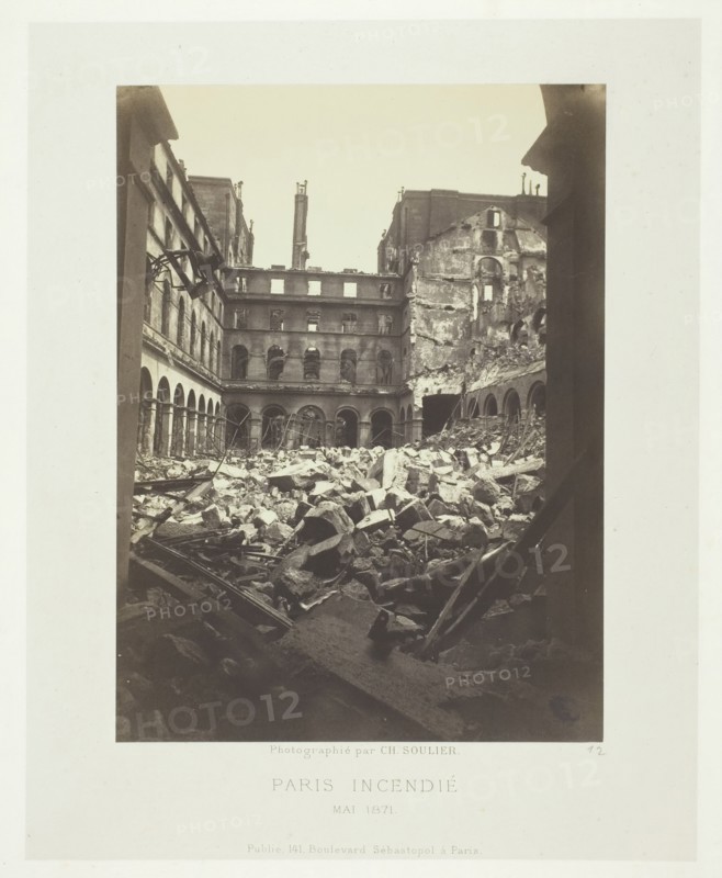 Paris Fire (Interior of the Ministry of Finance), May 1871. Creator: Charles Soulier.