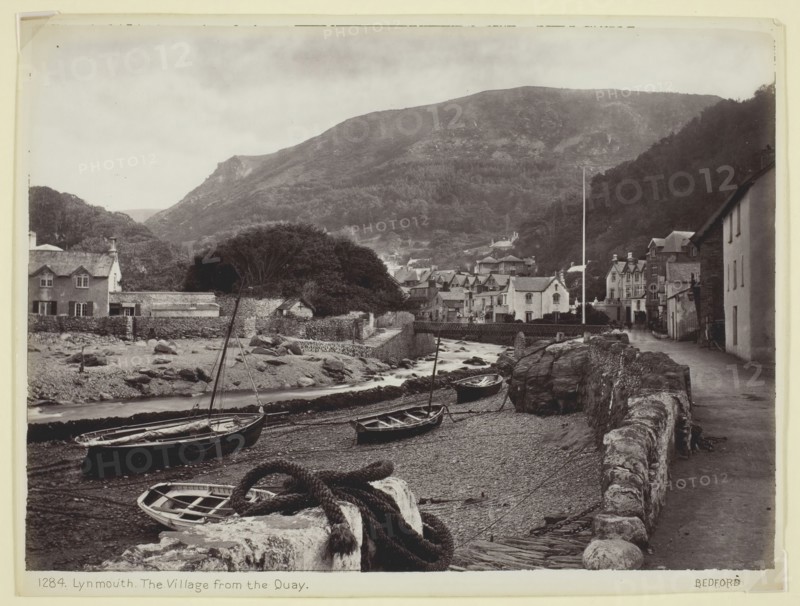 Lynmouth, The Village from the Quay, 1860/94. Creator: Francis Bedford.