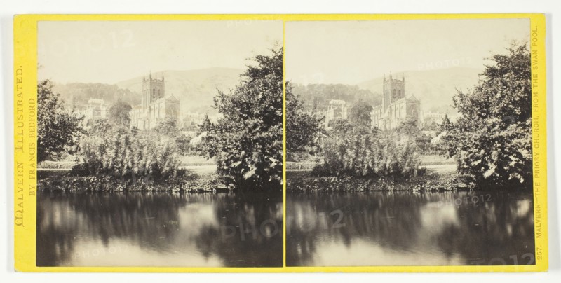 Malvern, the Priory Church, from the Swan Pool, 1850/94. Creator: Francis Bedford.