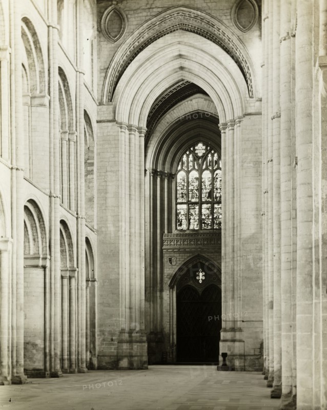Ely Cathedral: Nave, Arches at West End, 1891. Creator: Frederick Henry Evans.