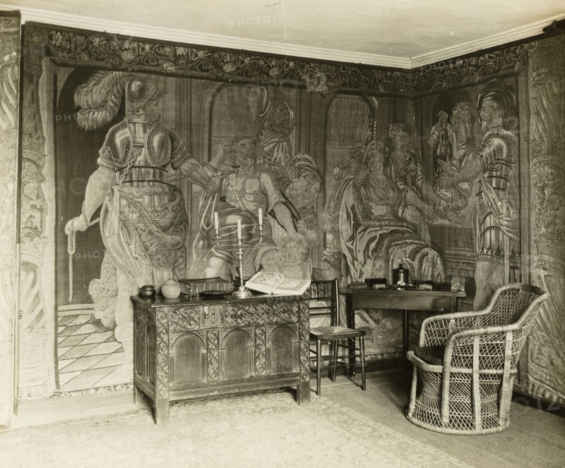 Kelmscott Manor: In the Tapestry Room, 1896. Creator: Frederick Henry Evans.