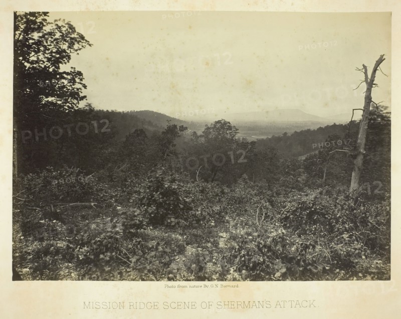 Mission Ridge Scene of Sherman's Attack, 1864/66. Creator: George N. Barnard.