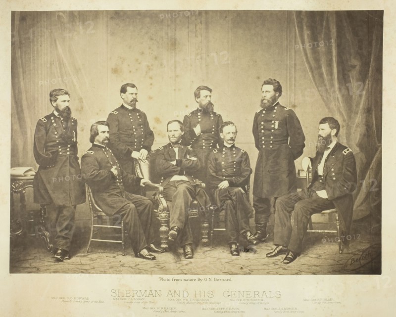 Sherman and His Generals, 1865. Creator: George N. Barnard.