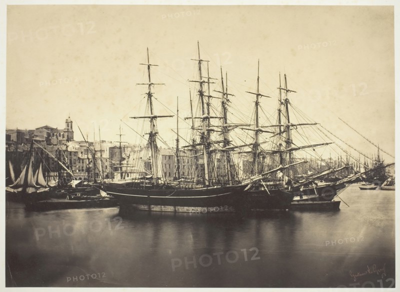 Ships in the Harbor at Sète, 1857. Creator: Gustave Le Gray.