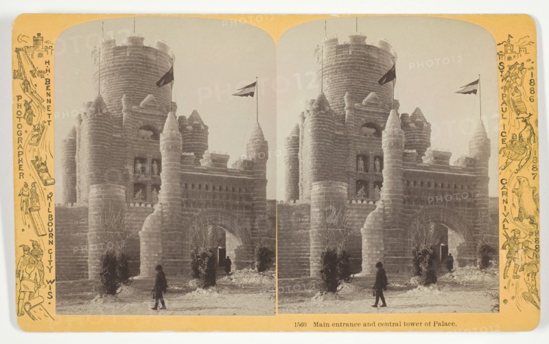 Main entrance and central tower of Palace, 1886/88. Creator: Henry Hamilton Bennett.