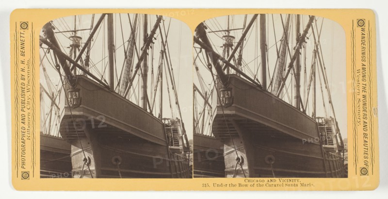 Under the Bow of the Caravel Santa Maria, 1887/93. Creator: Henry Hamilton Bennett.