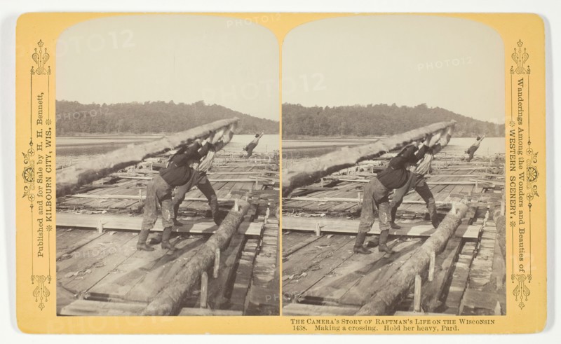 Making a Crossing. Hold Her Heavy, Pard., 1886. Creator: Henry Hamilton Bennett.