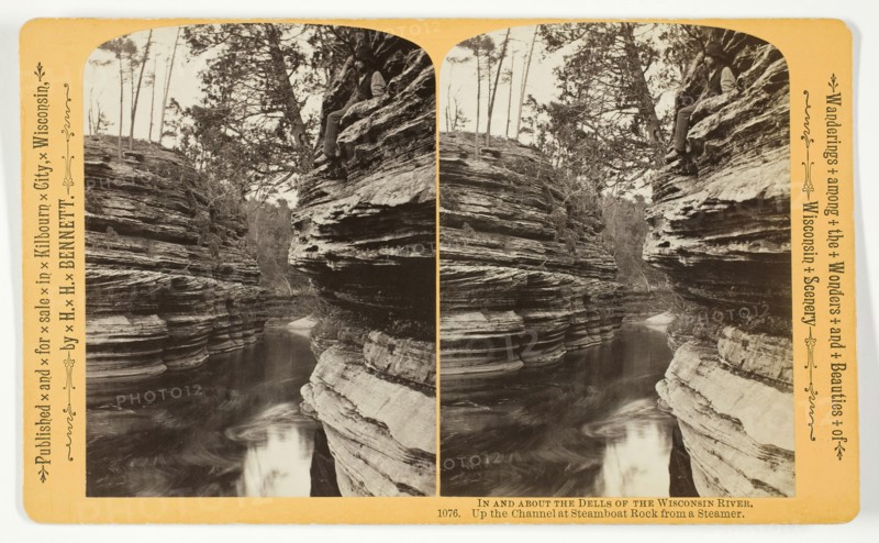 Up the Channel at Steamboat Rock from a Steamer, 1870/1908. Creator: Henry Hamilton Bennett.