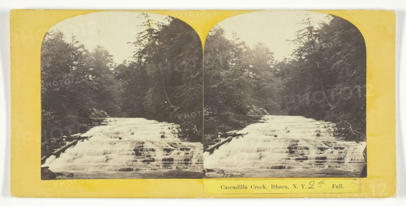 Cascadilla Creek, Ithaca, N.Y. 2nd Fall, 1860/65. Creator: J. C. Burritt.