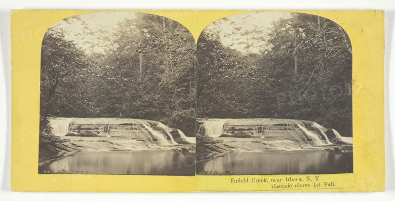 Enfield Creek, near Ithaca, N.Y. Cascade above 1st Fall, 1860/65. Creator: J. C. Burritt.