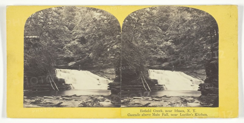 Enfield Creek, near Ithaca, N.Y. Cascade above Main Fall, near Lucifer's Kitchen, 1860/65. Creator: J. C. Burritt.