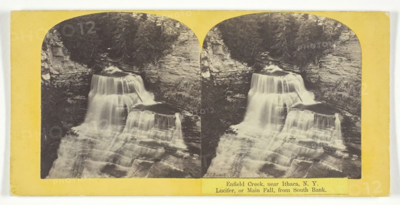Enfield Creek, near Ithaca, N.Y. Lucifer, or Main Fall, from South Bank, 1860/65. Creator: J. C. Burritt.