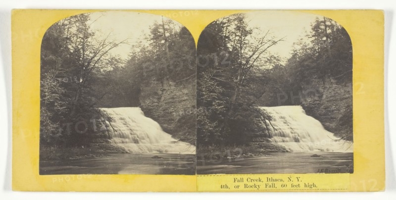Fall Creek, Ithaca, N.Y. 4th, or Rocky Fall, 60 feet high, 1860/65. Creator: J. C. Burritt.