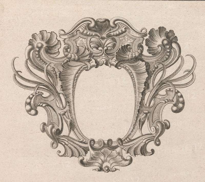 Design for a Cartouche, Plate 5 from 'Neü inventierte sehr dienstiche Schil..., Printed ca. 1750-56. Creator: Jeremias Wachsmuth.