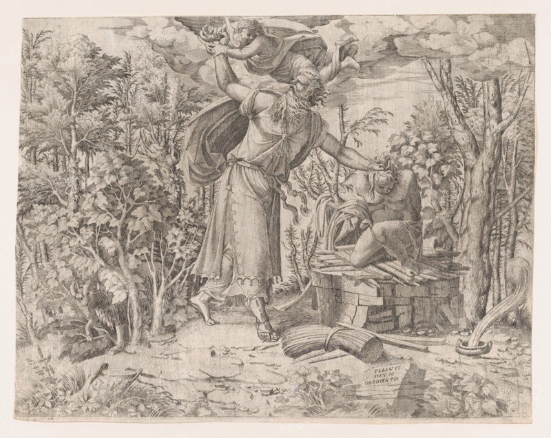 Abraham Sacrificing Isaac, 1535-55. Creator: Jean Mignon.