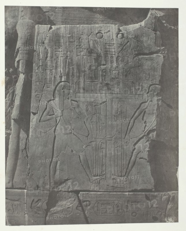 Gournah, Sculptures du Trône des Colosses; Thèbes, 1849/51, printed 1852. Creator: Maxime du Camp.