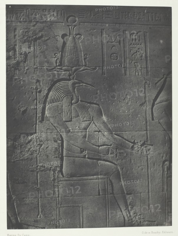 Grand Temple d'Isis à Philoe, Tôth Ibiocéphale; Nubie, 1849/51, printed 1852. Creator: Maxime du Camp.